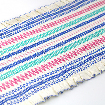 ELÁSTICO ZIG ZAG BABADO TOP 20,2cm CHAMPAGNE/AZUL/ROSA/AZUL PISCINA 10m