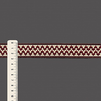 ELÁSTICO ZIG ZAG RELEVO 2,8cm MARROM/PÊSSEGO/VINHO 25m