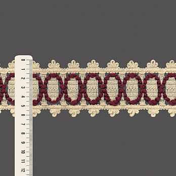 ENTREMEIO BOLINHA CORDÃO 6,3cm PÊSSEGO/MALBEC 30m