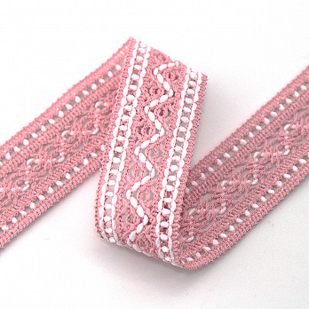 ENTREMEIO BOLINHA ZIG ZAG 3,1cm ROSA BEBÊ/SEM BENEFICIAMENTO 30m