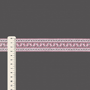 ENTREMEIO BOLINHA ZIG ZAG 3,1cm ROSA CLARO/SEM BENEFICIAMENTO 30m