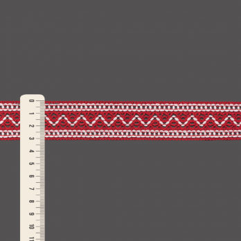 ENTREMEIO BOLINHA ZIG ZAG 3,1cm VERMELHO/SEM BENEFICIAMENTO 30m