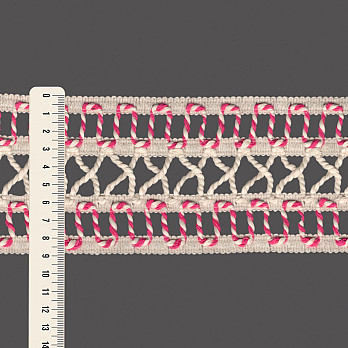 ENTREMEIO CORDÃO NAVY 8,9cm CRU/PINK 20m