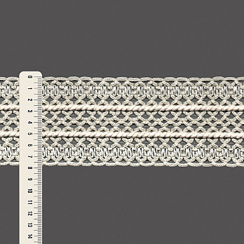 ENTREMEIO CROCHÊ CLARA COM CORDÃO 7,8cm CHAMPAGNE/CRU 30m