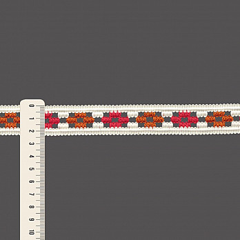 ENTREMEIO CROCHÊ FLOR 2,4cm CHAMPAGNE/CEREJA/LARANJA TOPÁZIO 30m