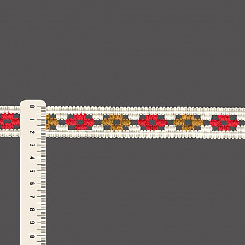 ENTREMEIO CROCHÊ FLOR 2,4cm CHAMPAGNE/VERMELHO MAÇÃ/AMARELO QUEIMADO 30m