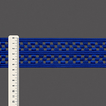 ENTREMEIO CROCHÊ FLOR 5,6cm AZUL BIC 30m