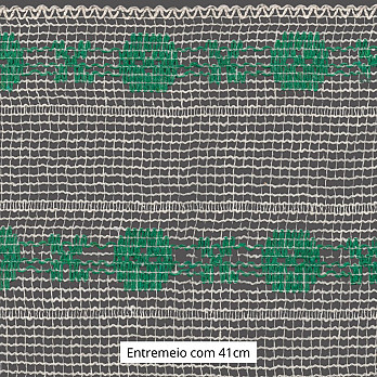 ENTREMEIO IPANEMA TELADO 41cm CRU/VERDE BANDEIRA 10m