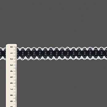 ENTREMEIO ONDULADO FLORENZA 2,2cm SEM BENEFICIAMENTO/AZUL MARINHO 50m