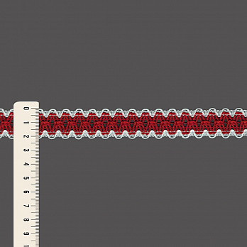 ENTREMEIO ONDULADO FLORENZA 2,2cm SEM BENEFICIAMENTO/VERMELHO 50m