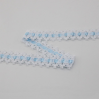 ENTREMEIO PASSA FITA ALAGOAS 3,1cm BRANCO/FITA AZUL 30m