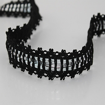 ENTREMEIO PASSAFITA 3,7cm PRETO/PRATA 30m