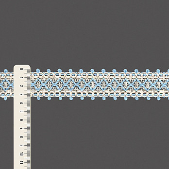 ENTREMEIO X BICO 3,6cm CRU/AZUL CELESTE 30m