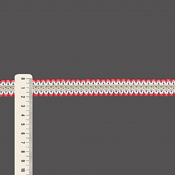ENTREMEIO ZIG ZAG BRIANA 1,9cm GOIABA/BRANCO/AREIA 50m