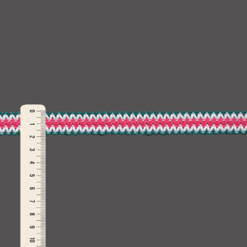 ENTREMEIO ZIG ZAG BRIANA 1,9cm VERDE CARNAVAL/BRANCO/PINK 50m