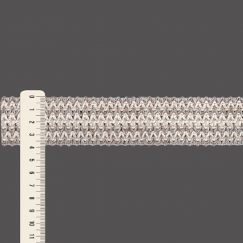 FITA RÍGIDA CROCHE 3,9cm CRU/MARROM MÉDIO 20m