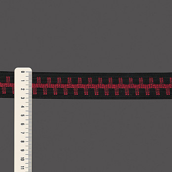 FITA RÍGIDA ÉTNICA 3,1cm PRETO/VINHO 50m