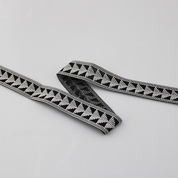 FITA RÍGIDA FLECHA 2,9cm CHAMPAGNE/PRETO 20m