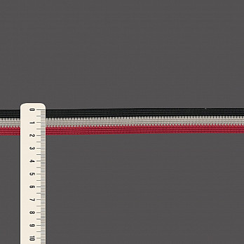 FITA RÍGIDA LISTRADA 2cm PRETO/CINZA/VINHO 20m