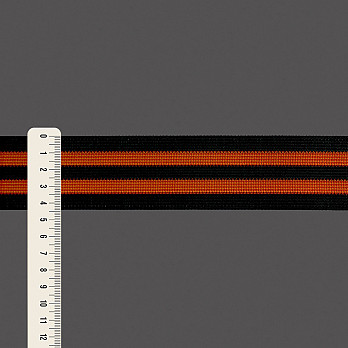 FITA RÍGIDA LISTRADA 4,4cm PRETO/LARANJA TOPAZIO 20m