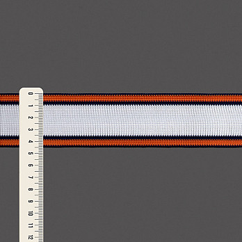 FITA RÍGIDA LISTRADA 4,5cm AZUL/SALMÃO/BRANCO 20m
