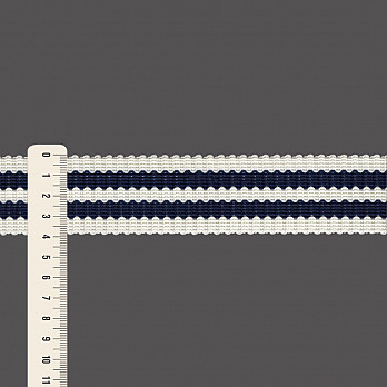 FITA RÍGIDA SOFT ESTREITA 3,9cm CHAMPAGNE/AZUL ESCURO 20m