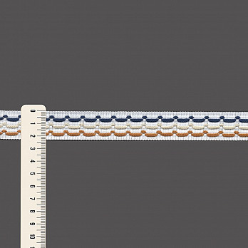 FITA RÍGIDA TRIONDAS 2,5cm SEM BENEFICIAMENTO/AZUL/AREIA/LARANJA ESCURO 50m