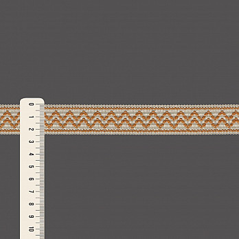 FITA RÍGIDA ZIG ZAG 2,4cm AREIA/LARANJA ESCURO 50m