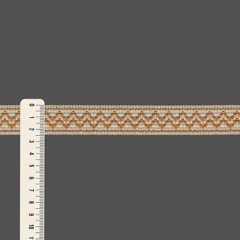 FITA RÍGIDA ZIG ZAG 2,5cm AREIA/LARANJA ESCURO 50m