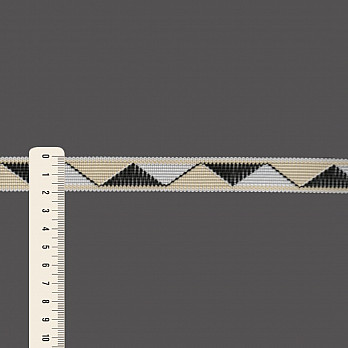 FITA RÍGIDA ZIG ZAG 2cm PÊSSEGO/SEM BENEFICIAMENTO/PRETO 50m