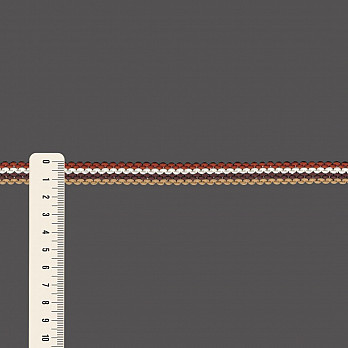 FITA RÍGIDA ZIG ZAG LISTRADO 1,3cm BEGE/MARROM/CHAMPAGNE/CONHAQUE/PRATA 50m