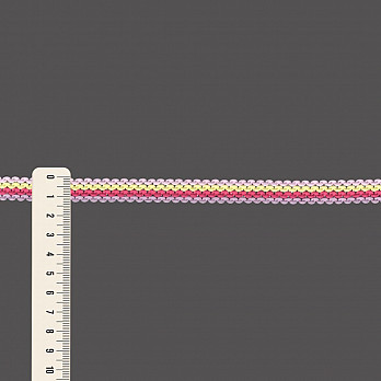 FITA RÍGIDA ZIG ZAG LISTRADO 1,3cm ROSA BEBÊ/AMARELO BEBÊ/ROSA PINK/LILÁS/PRATA 50m
