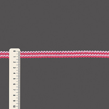 FITA RÍGIDA ZIG ZAG LISTRADO 1,3cm ROSA PINK/ROSA BEBÊ/PRATA 50m