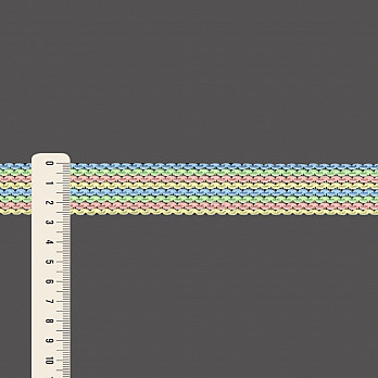 FITA RÍGIDA ZIG ZAG LISTRADO 2,5cm AZUL/VERDE/ROSA/AMARELO/SEM BENEFICIAMENTO 50m