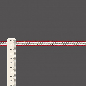 FITA RÍGIDA ZIG ZAG RUBY 1,3cm SEM BENEFICIAMENTO/VERMELHO/OURO 50m