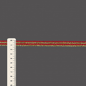 FITA RÍGIDA ZIG ZAG RUBY 1,3cm VERMELHO/OURO 50m