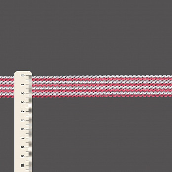 FITA RÍGIDA ZIG ZAG RUBY 2,5cm GOIABA/SEM BENEFICIAMENTO 50m