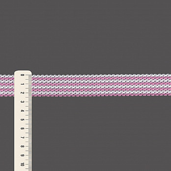 FITA RÍGIDA ZIG ZAG RUBY 2,5cm ROSA/SEM BENEFICIAMENTO 50m