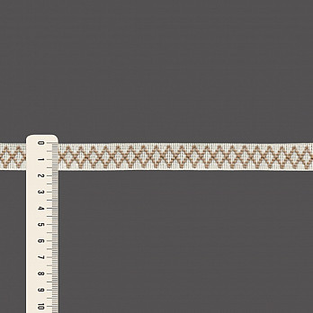 FITA RÍGIDA ZIG ZAG SAFARI 1,7cm CHAMPAGNE/CAMURÇA 50m