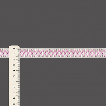 FITA RÍGIDA ZIG ZAG SAFARI 1,7cm CHAMPAGNE /ROSA 50m