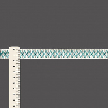 FITA RÍGIDA ZIG ZAG SAFARI 1,7cm CHAMPAGNE/VERDE PASTEL 50m