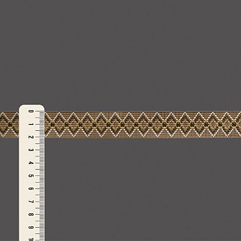 FITA RÍGIDA ZIG ZAG SAFARI 2,1cm AREIA ESCURO/CHAMPAGNE/VERDE MUSGO/BEGE 20m