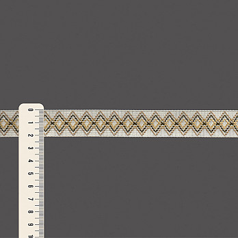 FITA RÍGIDA ZIG ZAG SAFARI 2,1cm CHAMPAGNE/AREIA ESCURO/VERDE MUSGO/BEGE 20m