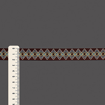 FITA RÍGIDA ZIG ZAG SAFARI 2,1cm MARROM/PÊSSEGO/AZUL/AMARELO BEBÊ 20m