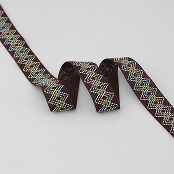 FITA RÍGIDA ZIG ZAG SAFARI 2,1cm MARROM/PÊSSEGO/AZUL/AMARELO BEBÊ 20m