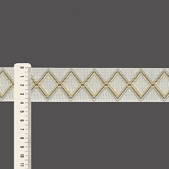 FITA RÍGIDA ZIG ZAG SAFARI 3,9cm CHAMPAGNE/AREIA ESCURO/VERDE MUSGO/BEGE 30m