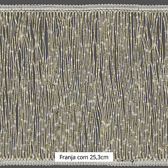 FRANJA ENTREMEIO BOLINHA 25,3cm CHAMPAGNE/OURO CLARO 10m