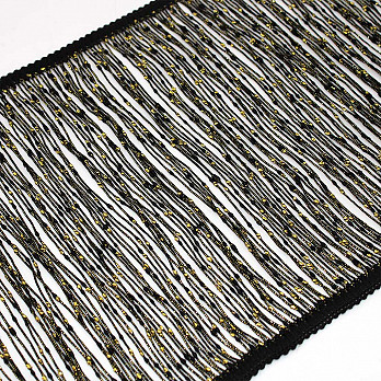FRANJA ENTREMEIO BOLINHA 25,3cm PRETO/OURO 10m
