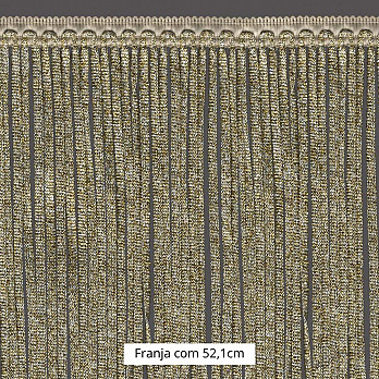 FRANJA ENTREMEIO TESSA 52,1cm AREIA/PRATA/OURO 10m