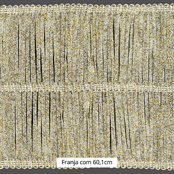 FRANJA ENTREMEIO TESSA 60,1cm AREIA/PRATA/OURO 10m